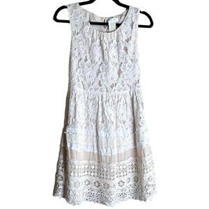 MM Couture by Miss Me Dress Women Size Small Cream Lace Fit Flare Mini Revolve
